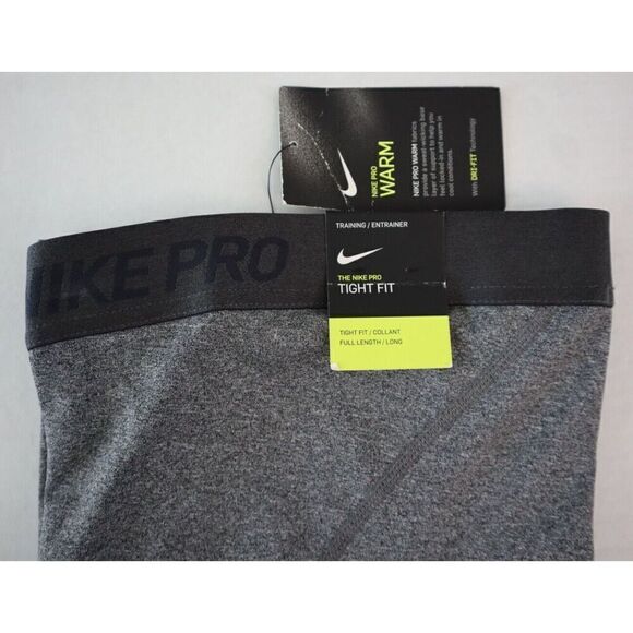 Nike Pro 932078-071 Women's Sz XS Gray Heather Warm Training Performance Tights - Picture 7 of 12